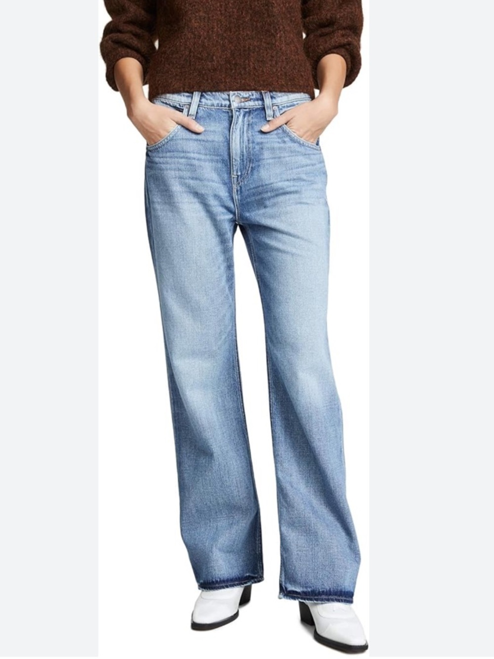 Hudson Jeans Light Wash High-Rise Wide Leg Jeans